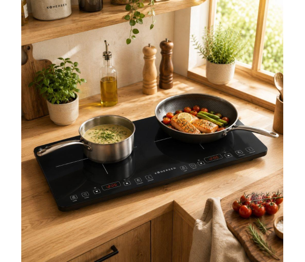 Kohersen Kuchenka indukcyjna Black Matt Double - 1600181 - zdjęcie 2